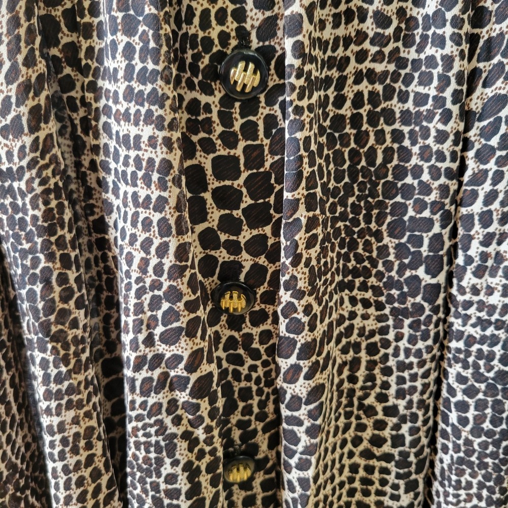SGS Studio Dress 14P Animal Print Sleeveless Belted Elastic Waist Vintage - Picture 8 of 11